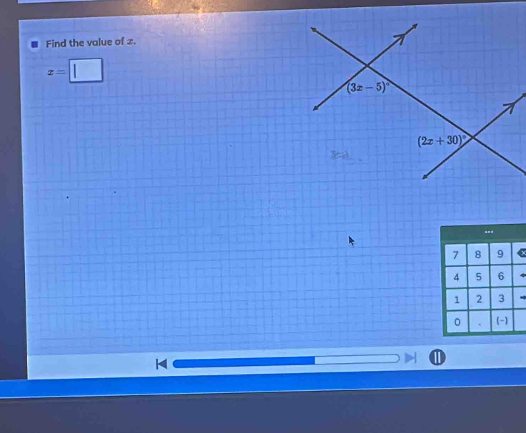 Find the value of x.
x=
C
D