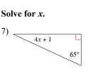 Solve for x.
7)