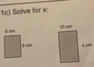 1c) Solve for x :