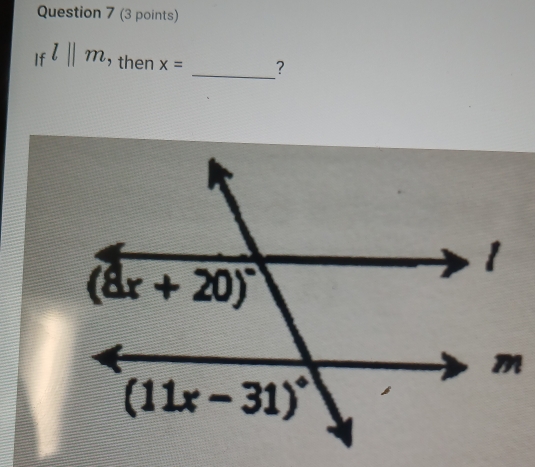 If l||m ' then x= _?