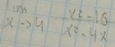 limlimits _xto 4 (x^2-16)/x^2-4x 