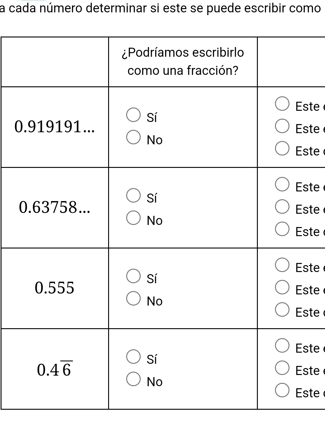 a cada número determinar si este se puede escribir como
ste
0Este 
Este 
Este 
Este 
Este 
Este 
Este 
Este 
Este 
Este 
Este