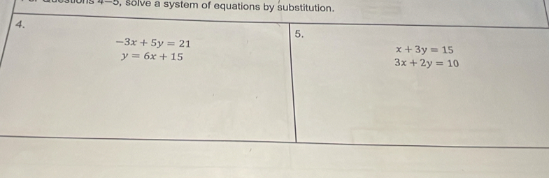 solve a system of equations by substitution.