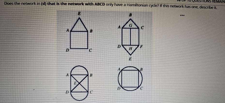 Solved: QUESTIONS REMAIN Does the network in (d) that is the network ...