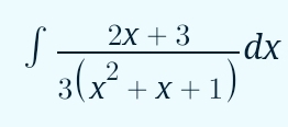 ∈t  (2x+3)/3(x^2+x+1) dx