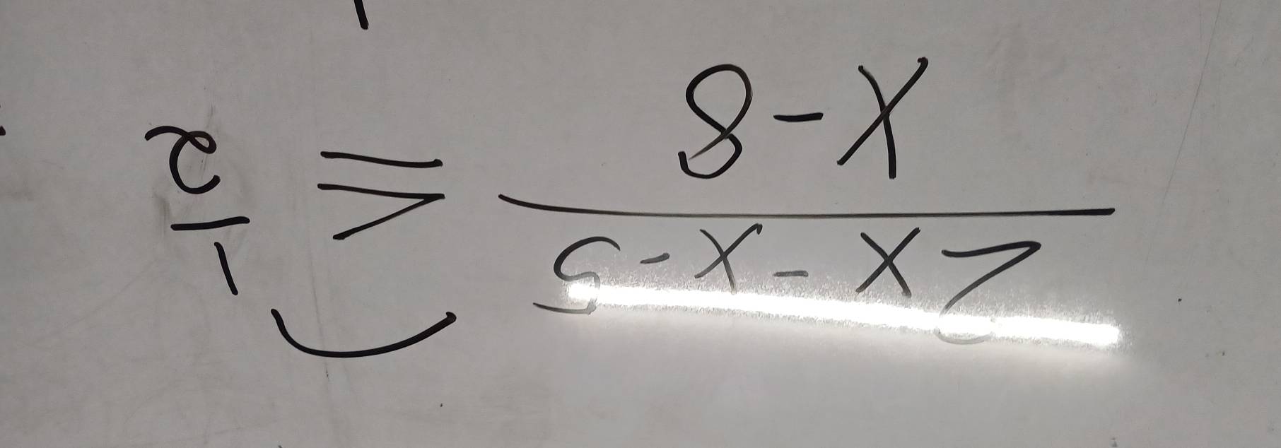  (2x-x-5)/x-8 ≤  1/2 