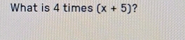 What is 4 times (x+5) ?