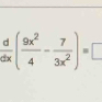  d/dx ( 9x^2/4 - 7/3x^2 )=□