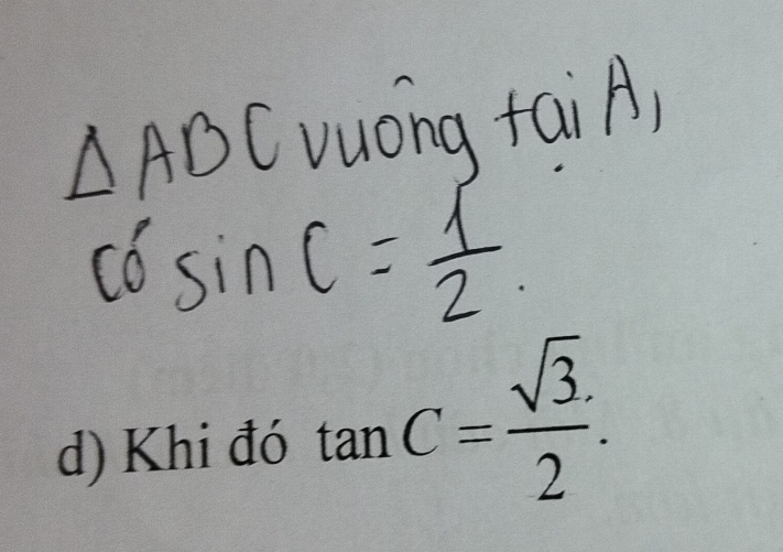 Khi đó tan C= (sqrt(3).)/2 .