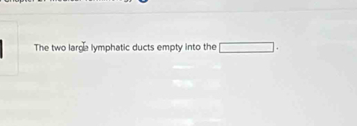 The two large lymphatic ducts empty into the