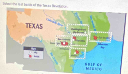 Select the last battle of the Texas Revoluti