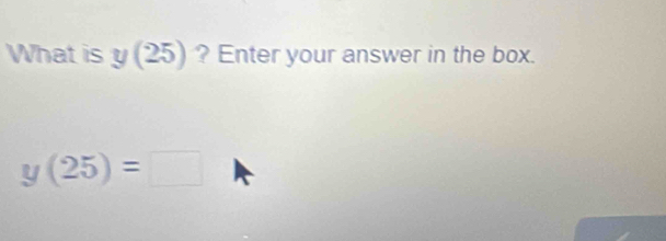 What is y(25) ? Enter your answer in the box.
y(25)=□