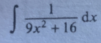 ∈t  1/9x^2+16 dx