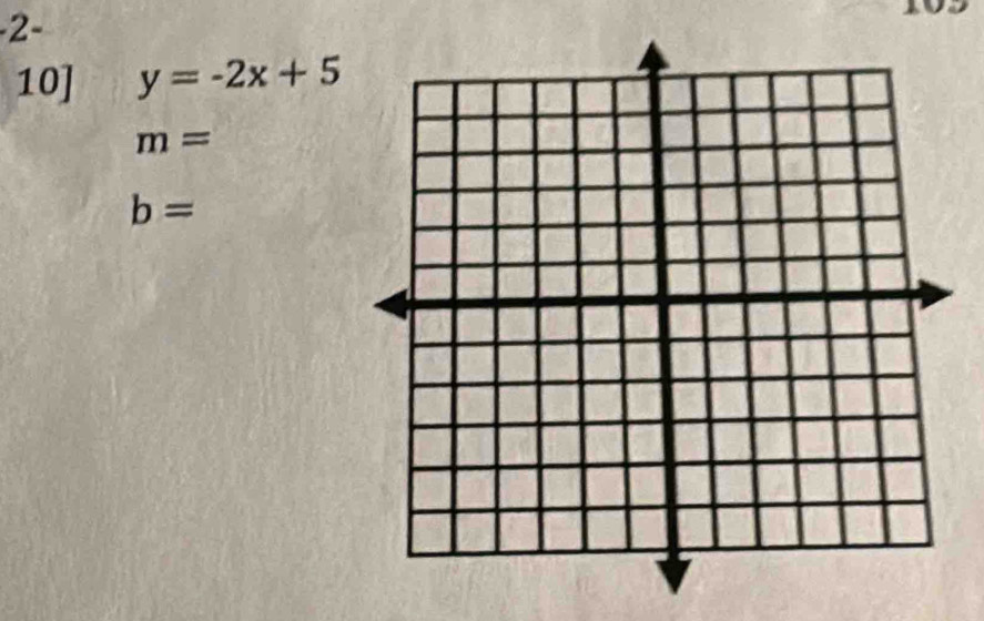 2- 
10] y=-2x+5
m=
b=