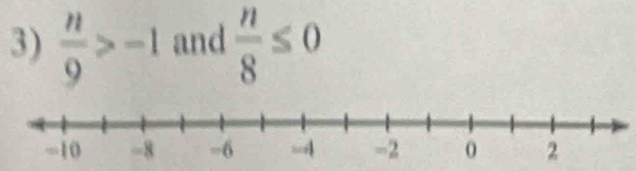  n/9 >-1 and  n/8 ≤ 0