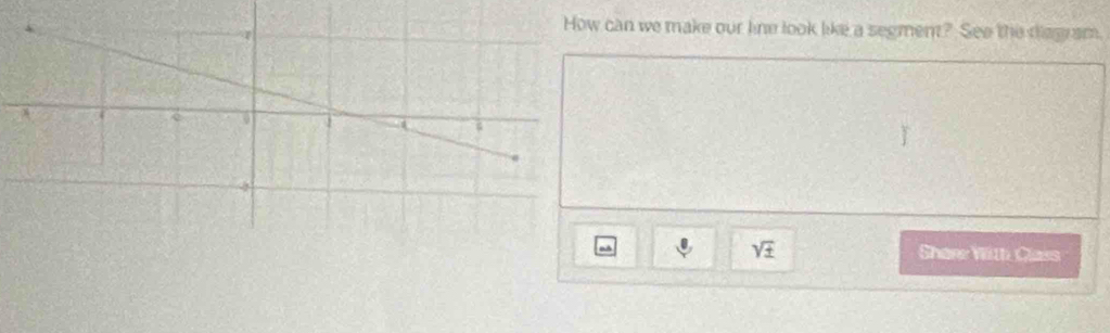 an we make our line look like a segment? See the diegram. 
□ sqrt(± ) Share With Class