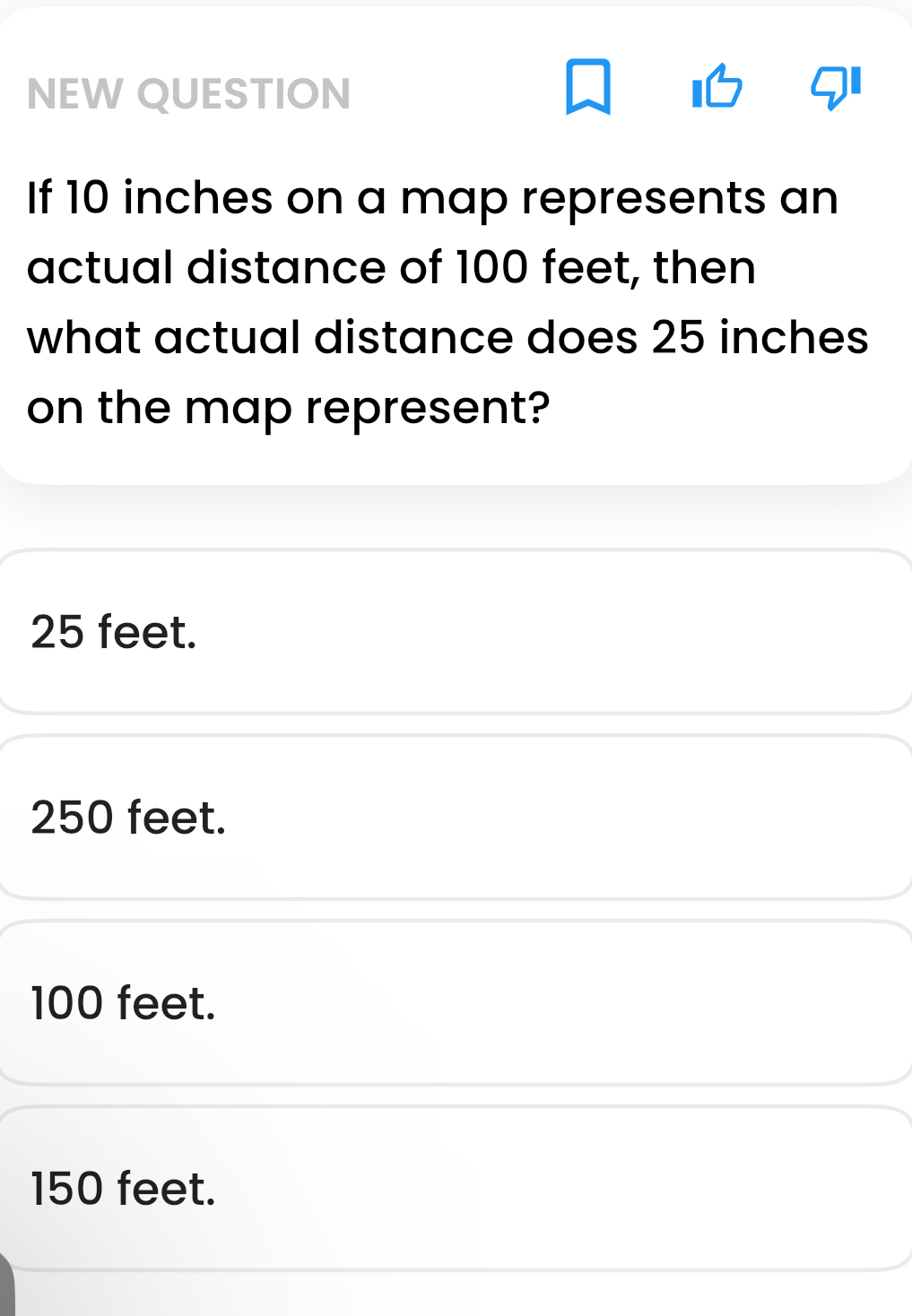 Solved: NEW QUESTION If 10 inches on a map represents an actual ...