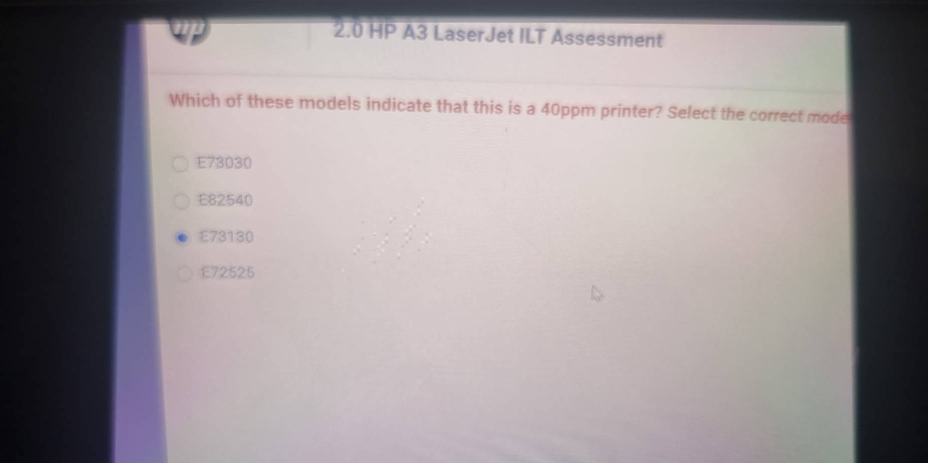 Solved: 2.0 HP A3 LaserJet ILT Assessment Which of these models ...