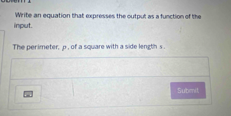 Solved: to Write an equation that expresses the output as a function of ...