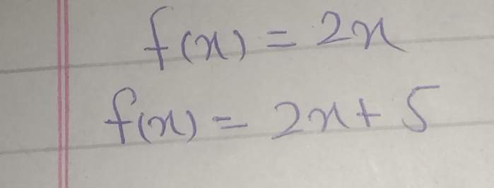 f(x)=2x
f(x)=2x+5