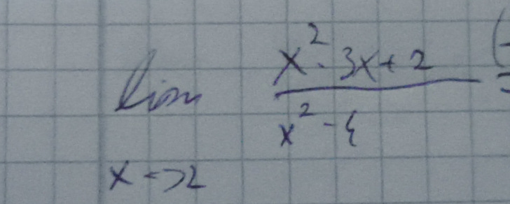 limlimits _xto 2 (x^2-3x+2)/x^2-6 =