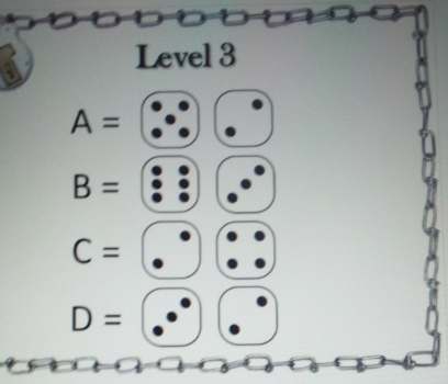 a
Level 3
A=
B=
C=
D=