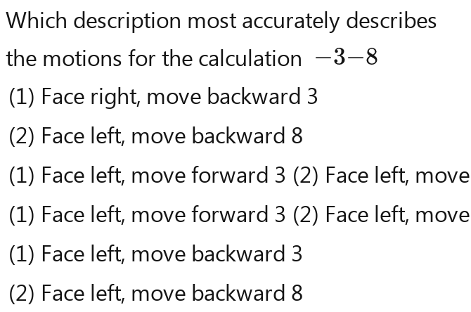 Solved: Which description most accurately describes the motions for the ...