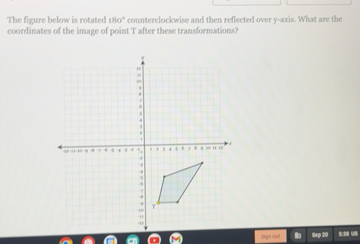 Solved: The figure below is rotated 180° counterclockwise and then ...