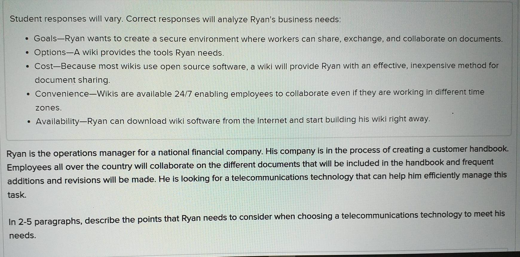 Solved: Student responses will vary. Correct responses will analyze ...