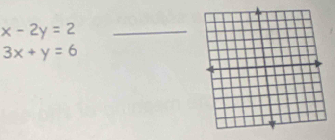 x-2y=2
3x+y=6