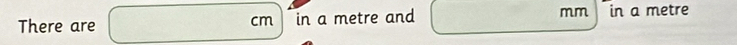 There are in a metre and mm in a metre
cm