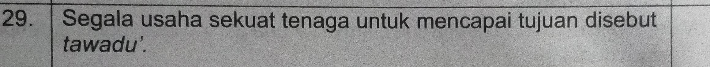 Segala usaha sekuat tenaga untuk mencapai tujuan disebut 
tawadu'.