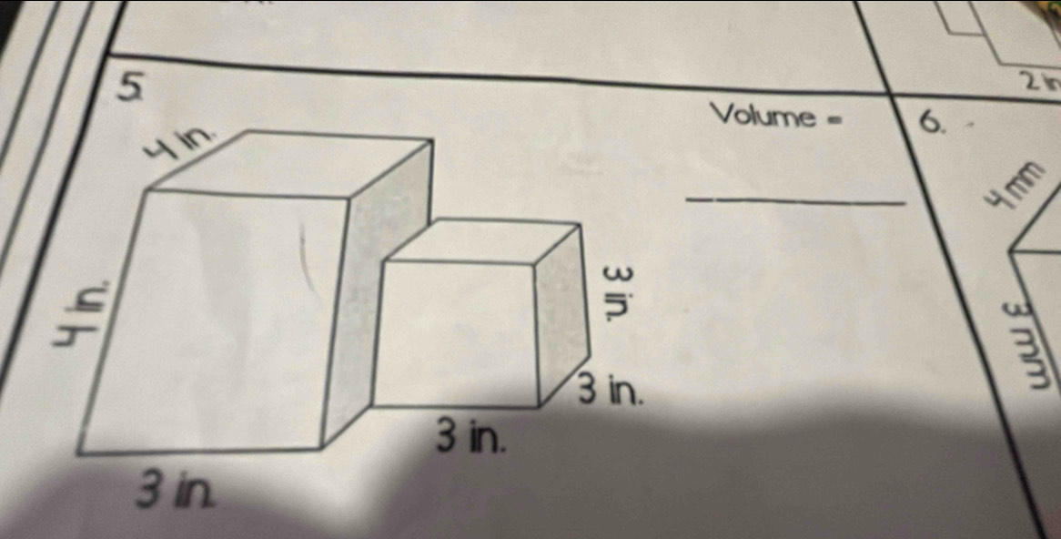 Volume = 6. 
_
4mm
3