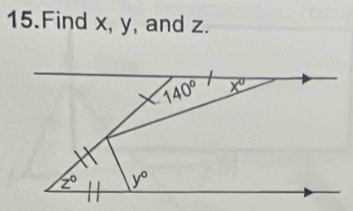 Find x, y, and z.