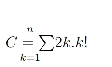 C_(k=1)^nsumlimits 2k.k!