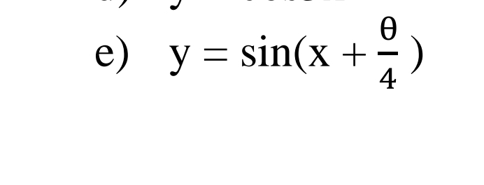 y=sin (x+ θ /4 )