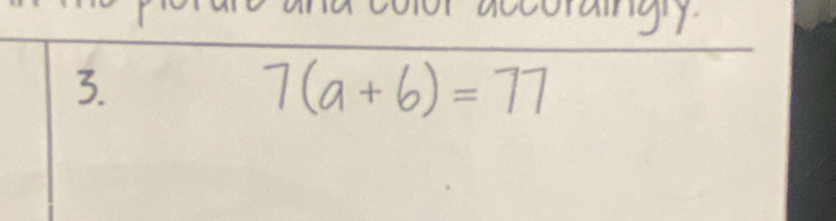 7(a + b) =77