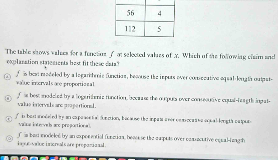 Solved: The table shows values for a function f at selected values of x ...