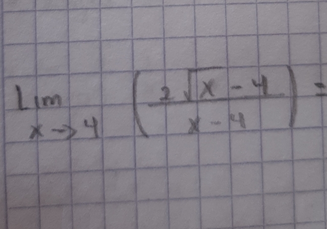 limlimits _xto 4( (2sqrt(x)-4)/x-4 )=