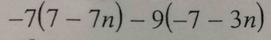 -7(7-7n)-9(-7-3n)