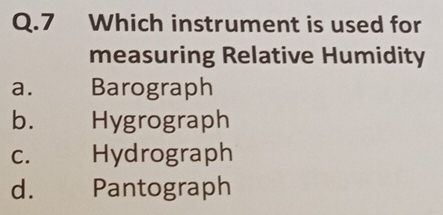 Solved: Which instrument is used for measuring Relative Humidity a ...