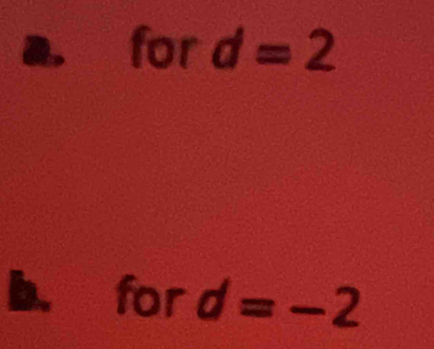 a， for d=2
b. for d=-2