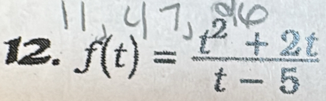 f(t)= (t^2+2t)/t-5 