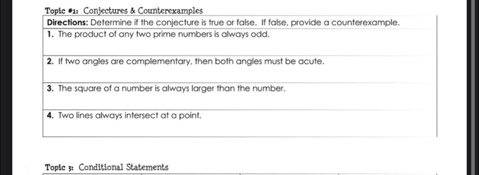 Topic 3: Conditional Statements