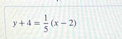 y+4= 1/5 (x-2)