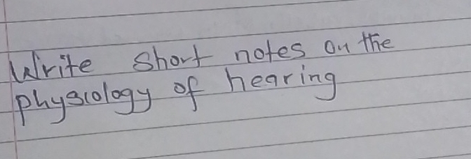 Write short notes on the 
physcology of hearing