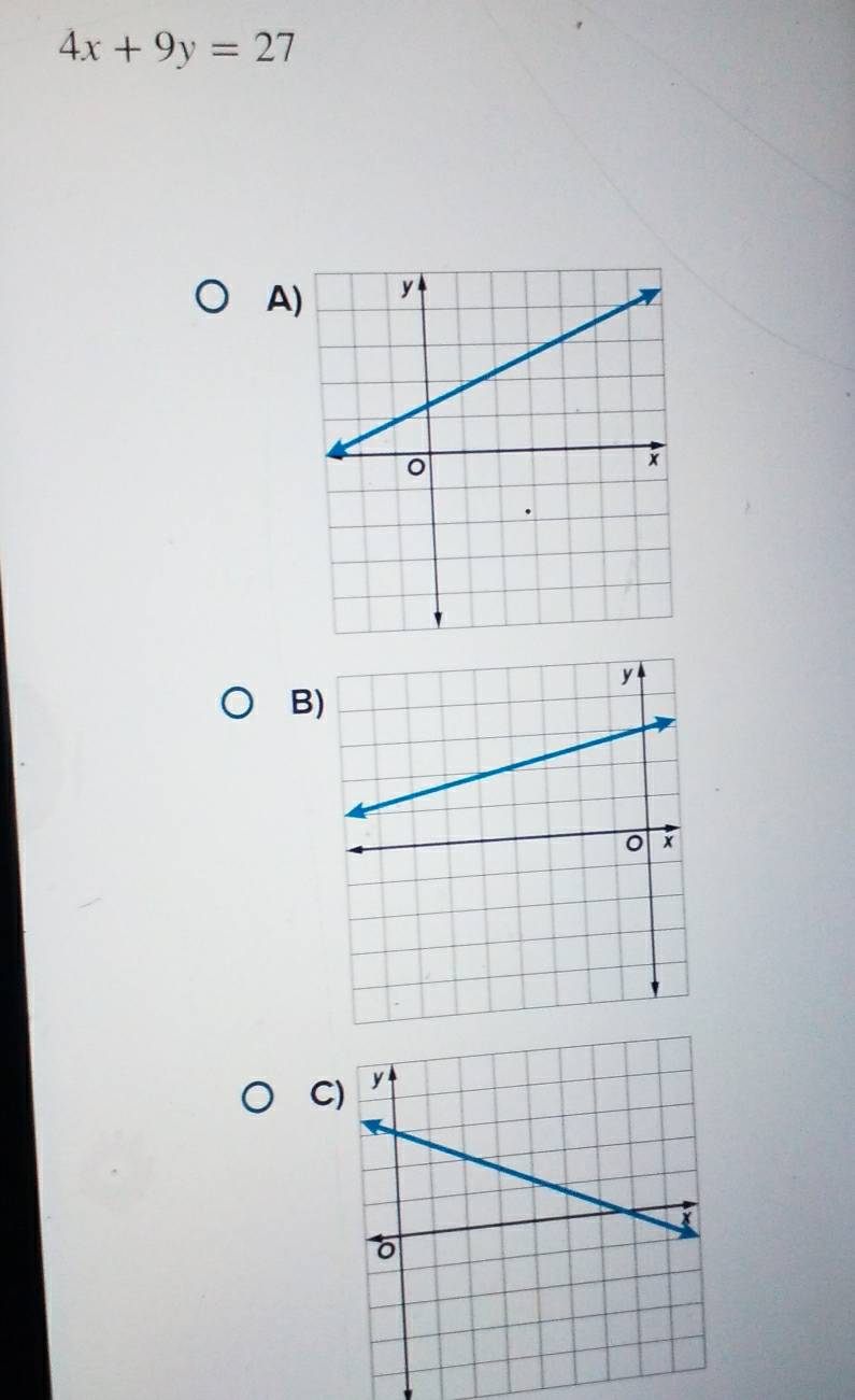 4x+9y=27
A
B
C