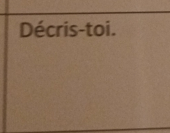 Décris-toi.