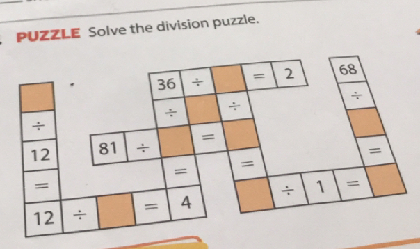 PUZZLE Solve the division puzzle.