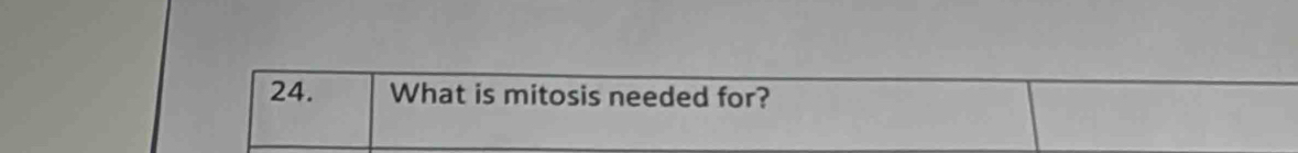 What is mitosis needed for?